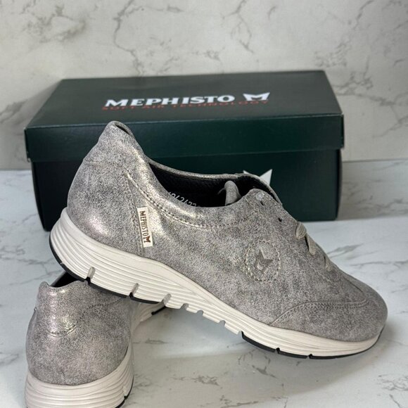 MEPHISTO Yael Soft-Air Sneaker In Dark Taupe Pipa 4665 Size 6.5 - Picture 2 of 9